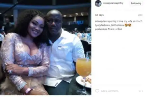 ‘I Love My Wife So Much’ – Mercy Aigbe’s Husband, Shares Photo Of Them After Reports That He Battered Her